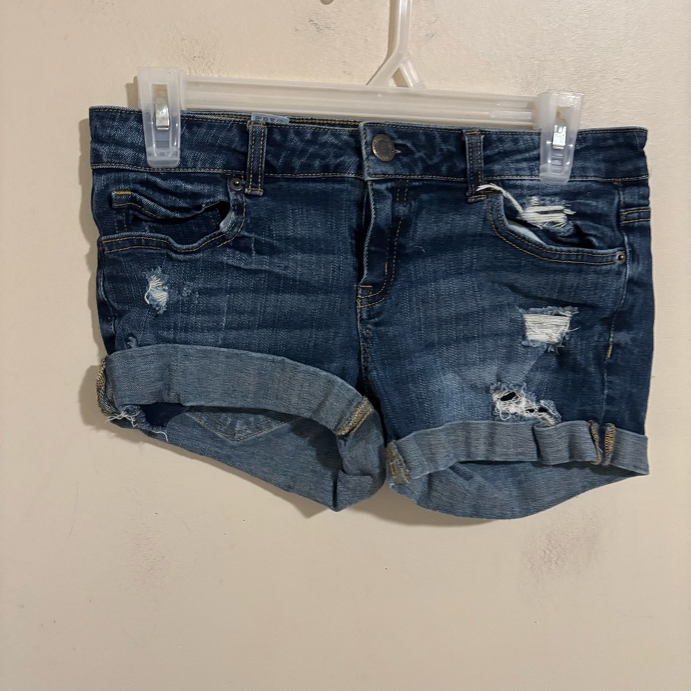 Aeropostale Blue Distressed Jean Shorts